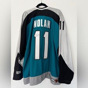 Owen Nolan Autographed Sharks Jersey Sz XXL
